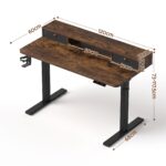 Artiss Electric Standing Desk Height Adjustable Home Office 120cm Rustic Brown - Image 3