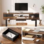 Artiss Electric Standing Desk Height Adjustable Home Office 120cm Rustic Brown - Image 9