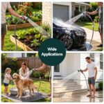 Green Fingers 20m Retractable Water Hose Reel, Wall Mounted Garden Hose 9-Pattern Nozzle - Image 9