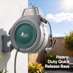 Green Fingers 30m Retractable Water Hose Reel, Wall Mounted Garden Hose 9-Pattern Nozzle - Image 4