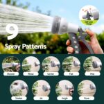 Green Fingers 30m Retractable Water Hose Reel, Wall Mounted Garden Hose 9-Pattern Nozzle - Image 8