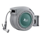 Green Fingers 30m Retractable Water Hose Reel, Wall Mounted Garden Hose 9-Pattern Nozzle - Image 10