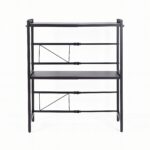 Artiss Kitchen Bakers Rack 40-60CMX78CM Metal Microwave Stand Black - Image 4