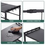 Artiss Kitchen Bakers Rack 40-60CMX78CM Metal Microwave Stand Black - Image 7