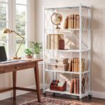 Artiss 5-Tier Foldable Kitchen Bakers Rack 71x160cm Microwave Stand White