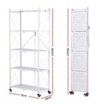 Artiss 5-Tier Foldable Kitchen Bakers Rack 71x160cm Microwave Stand White - Image 3