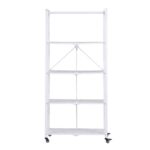 Artiss 5-Tier Foldable Kitchen Bakers Rack 71x160cm Microwave Stand White - Image 4