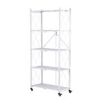 Artiss 5-Tier Foldable Kitchen Bakers Rack 71x160cm Microwave Stand White - Image 10
