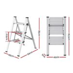 Giantz 3 Step Ladder Multi-Purpose Folding Aluminium Light Weight Platform - Image 3