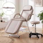 Zenses Beauty Bed with Stool, Beige, Adjustable Facial Massage Table, Tattoo Chair, Salon Services - Image 9