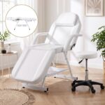 Zenses Beauty Bed with Stool, White, Adjustable Facial Massage Table, Tattoo Chair, Salon Services - Image 9