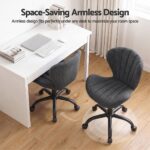 Artiss Ergonomic Office Chair Armless Height Adjustable Computer Desk Chair Fabric Dark Grey - Image 5