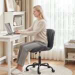 Artiss Ergonomic Office Chair Armless Height Adjustable Computer Desk Chair Fabric Dark Grey - Image 10