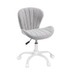 Artiss Ergonomic Office Chair Armless Height Adjustable Computer Desk Chair Fabric Light Grey - Image 2