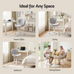 Artiss Ergonomic Office Chair Armless Height Adjustable Computer Desk Chair Fabric Light Grey - Image 9