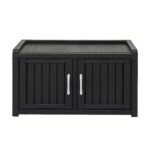 Outdoor Storage Box Bench Shoe Cabinet with Shelf Resin 81cm Black - Image 4