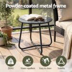 Gardeon Outdoor Side Table Steel Frame for Patio Balcony Garden Black - Image 5
