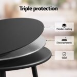 Gardeon Outdoor Side Table Steel Frame for Patio Balcony Garden Black - Image 6