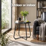 Gardeon Outdoor Side Table Steel Frame for Patio Balcony Garden Black - Image 9