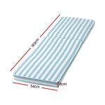 Gardeon Outdoor Chaise Lounge Cushion Lounge Chair Pad Sunbed Mattress Blue - Image 2