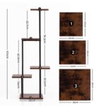 Artiss 5-Tier Plant Stand Indoor Outdoor, Metal & Wood Pot Plant Shelf, Tall Display Rack for Multiple Plants, Tiered Flower Holder for Patio Garden Balcony Living Room Corner Bedroom, Brown - Image 2