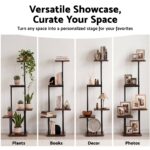 Artiss 5-Tier Plant Stand Indoor Outdoor, Metal & Wood Pot Plant Shelf, Tall Display Rack for Multiple Plants, Tiered Flower Holder for Patio Garden Balcony Living Room Corner Bedroom, Brown - Image 6