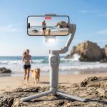 Devanti 3-Axis Handheld Gimbal Stabilizer for Smartphone & Tripod AI Tracking Fill Light