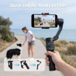 Devanti 3-Axis Gimbal Stabilizer with Tripod for Smartphone, Foldable Selfie Stick - Image 8