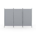 Artiss 3 Panel Room Divider Set of 2 Folding Privacy Screen Fabric Room Separator Partition Grey - Image 4
