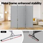 Artiss 3 Panel Room Divider Set of 2 Folding Privacy Screen Fabric Room Separator Partition Grey - Image 5