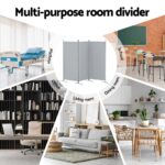 Artiss 3 Panel Room Divider Set of 2 Folding Privacy Screen Fabric Room Separator Partition Grey - Image 8