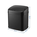 Devanti 15L Motion Sensor Bin Touchless Bins Soft-Close Rubbish Trash Can Black - Image 2