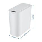 Devanti Automatic Trash Bin with Lid 11L Motion Sensor Kitchen Bin Touchless Garbage Can Modern White Plastic Slim Rubbish Bin with Liner Holder for Kitchen, Home, Office - Image 3