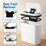 Devanti Automatic Trash Bin with Lid 11L Motion Sensor Kitchen Bin Touchless Garbage Can Modern White Plastic Slim Rubbish Bin with Liner Holder for Kitchen, Home, Office - Image 6