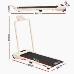 Everfit 3 in 1 Walking Pad Treadmill 12% Incline Foldable Under Desk Treadmills for Home 38cm Beige - Image 3