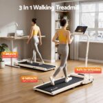 Everfit 3 in 1 Walking Pad Treadmill 12% Incline Foldable Under Desk Treadmills for Home 38cm Beige - Image 5