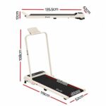 Everfit 3 in 1 Walking Pad Treadmill 12% Incline Foldable Under Desk Treadmills 40cm Belt Beige - Image 3