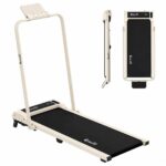 Everfit 3 in 1 Walking Pad Treadmill 12% Incline Foldable Under Desk Treadmills 40cm Belt Beige - Image 4
