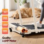 Everfit 3 in 1 Walking Pad Treadmill 12% Incline Foldable Under Desk Treadmills 40cm Belt Beige - Image 10