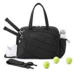 Everfit Tennis Tote Bag Gym Bag Sports Duffle Bags Holds 2 Rackets Black