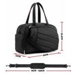 Everfit Tennis Tote Bag Gym Bag Sports Duffle Bags Holds 2 Rackets Black - Image 2