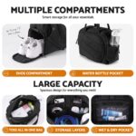 Everfit Tennis Tote Bag Gym Bag Sports Duffle Bags Holds 2 Rackets Black - Image 4