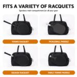 Everfit Tennis Tote Bag Gym Bag Sports Duffle Bags Holds 2 Rackets Black - Image 6