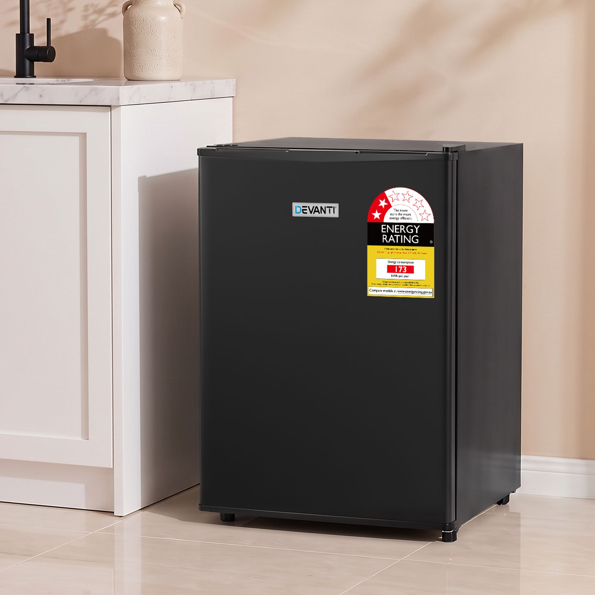 UPF-60L-BK-00 Devanti 42L Upright Freezer Fridge Black - Image 1