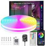 16.4FT Led Neon Rope Lights with APP/Remote Control, Flexible DIY Design, Music Sync Neon Lights for Wall Decor, Outdoor IP67 Waterproof, RGB LED Strip Lights for Bedroom, Living, Gaming, Party - Image 2