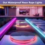 16.4FT Led Neon Rope Lights with APP/Remote Control, Flexible DIY Design, Music Sync Neon Lights for Wall Decor, Outdoor IP67 Waterproof, RGB LED Strip Lights for Bedroom, Living, Gaming, Party - Image 6