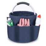 17L Cleaning Organizer Caddy with Handle,Large Folding Cleaning Basket Bag,Multifunction Collapsible Waterproof Gardening Tool Storage Bag