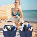 17L Cleaning Organizer Caddy with Handle,Large Folding Cleaning Basket Bag,Multifunction Collapsible Waterproof Gardening Tool Storage Bag - Image 5