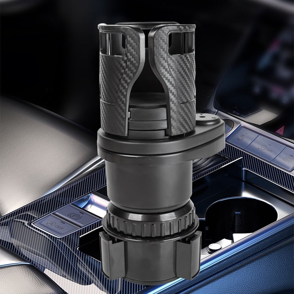 V1192-AZ-W-31220-00 Dual Cup Holder Expander for Car, 2 in 1 Multifunctional Large Car Cup Holder Expander Adapter with Adjustable Base, All Purpose Car Cup Holder for Bottles Cups Drinks Snack Organizer - Image 1