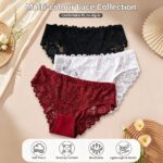 Nude Hollow Out Lace Panties 4 Pack Size M | Christmas Natural Fit Gift | Cotton Gusset Stretchy Comfort Invisible Briefs - Image 3